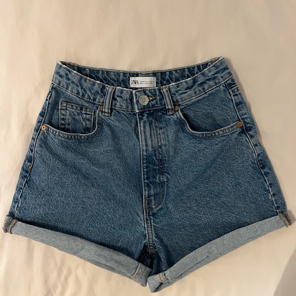 Zara High Waisted Denim Shorts